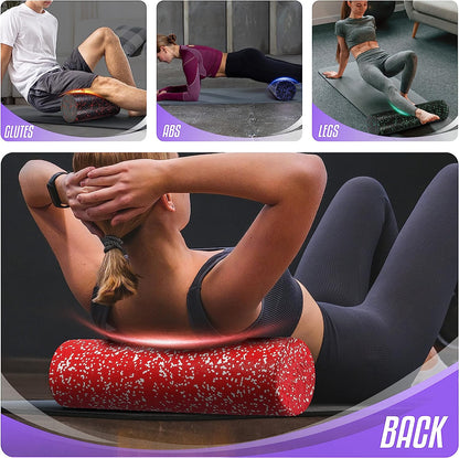 High-Density EPP round Back Roller Foam, Exercise Foam Roller for Yoga, Pilates & Stretching - 12, 18, 24, 36 Inch